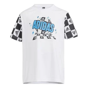 (PS) adidas Football Logo T-Shirt 'White Black Blue' HM5190