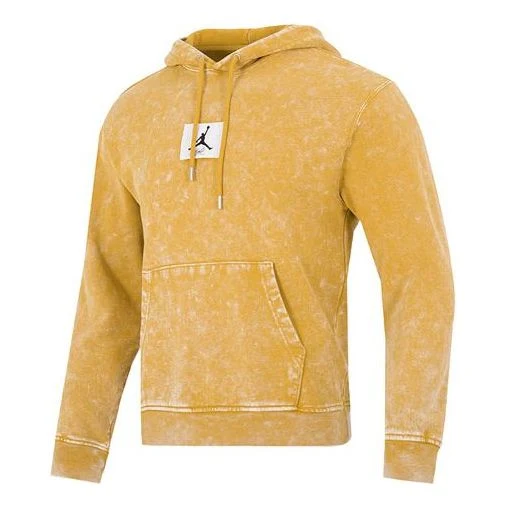Men's Air Jordan Tie Dye Logo Athleisure Casual Sports Pullover Yellow DR3088-712