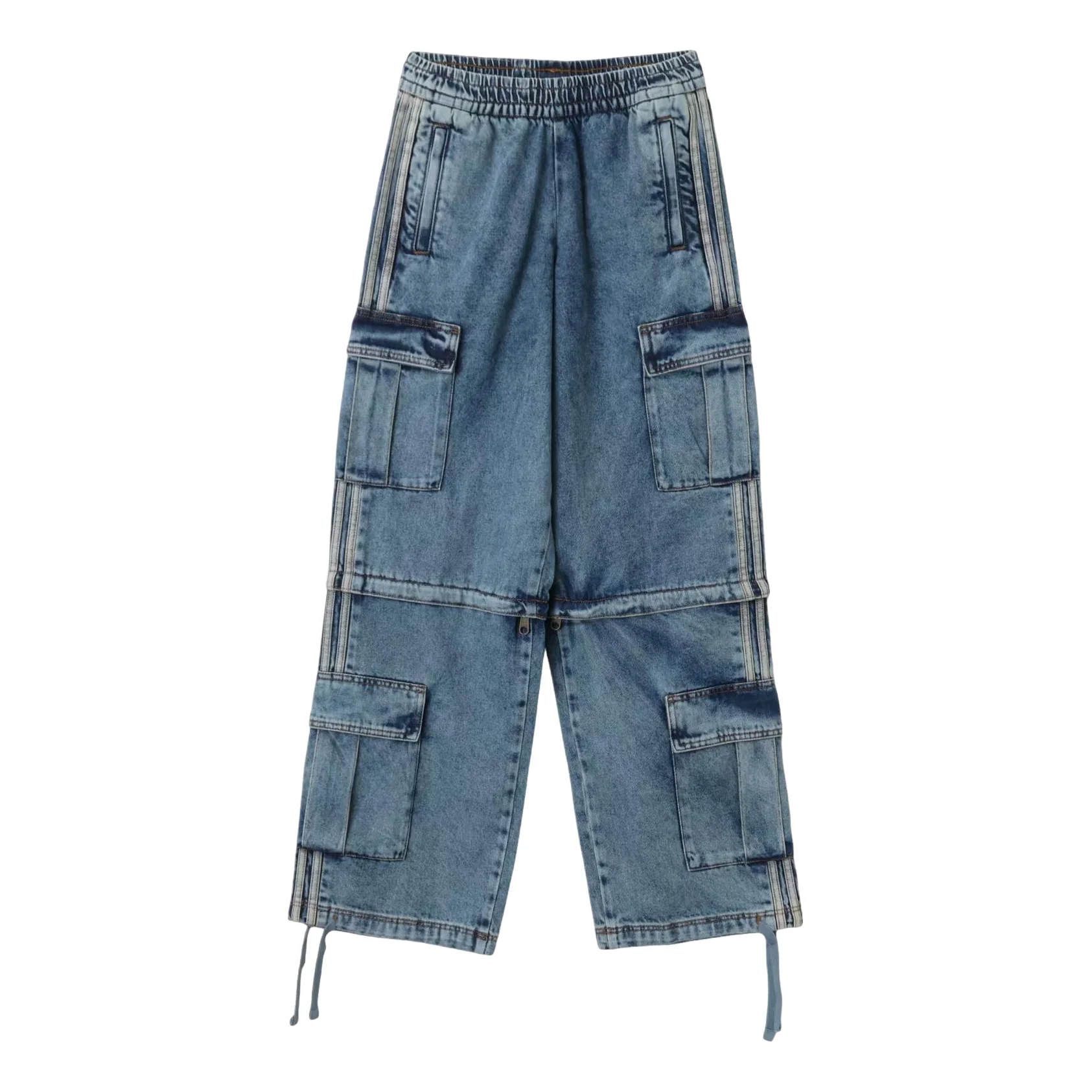 (WMNS) adidas Mid-Rise 2-in-1 Denim Pants Asia Sizing 'Worn Blue Denim' KQ6479