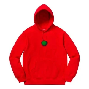 Supreme SS19 Apple Hooded Sweatshirt Red logo SUP-SS19-059