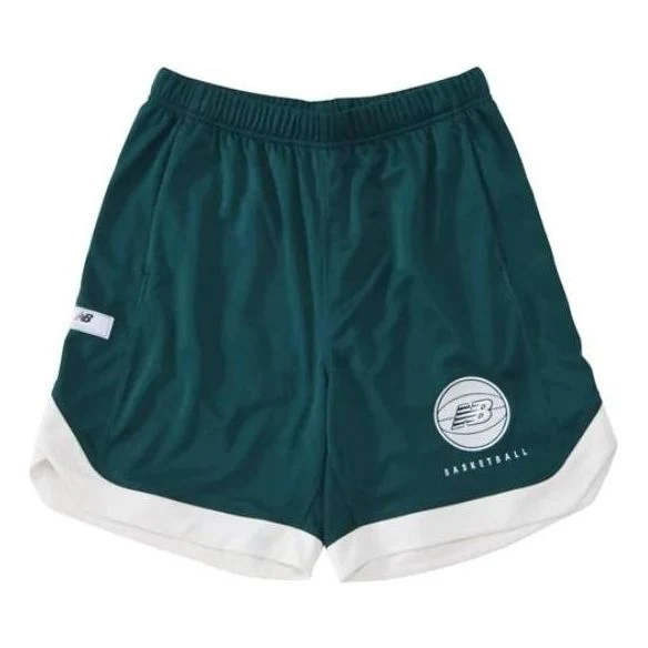 New Balance Logo Basketball Wear Dimple Mesh Line Shorts Asia Sizing 'Nightwatch Green' AMS35065-NWG