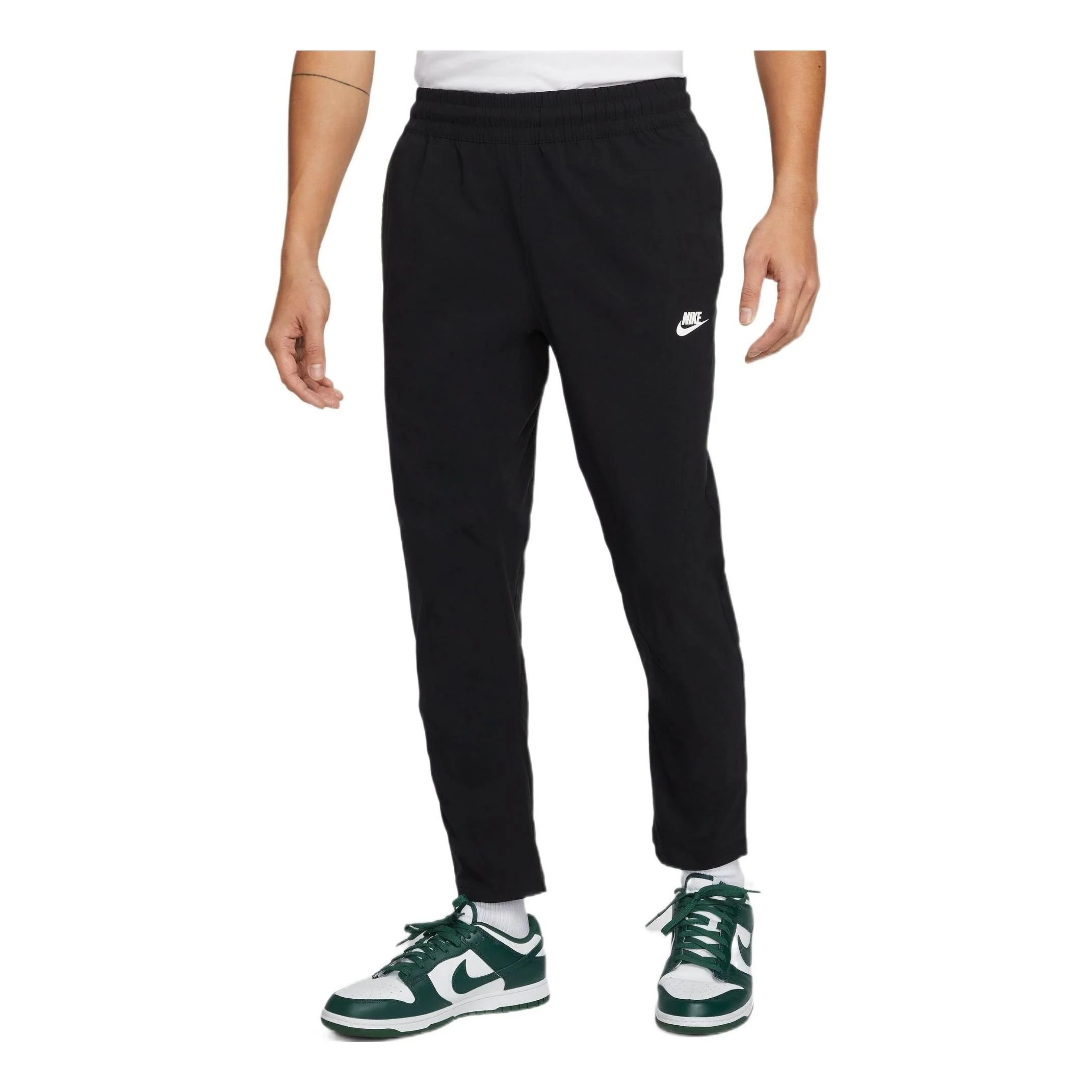 Men's Nike Woven Solid Color Small Label Lacing Casual Sports Pants/Trousers/Joggers Black DN4447-010