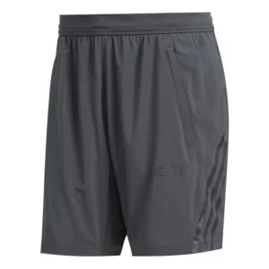 Men's adidas Logo Stripe Solid Color Gym Breathable Sports Shorts Gray FP7846