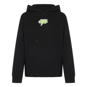 Men's Off-White FW22 Back Logo Printing Hooded Long Sleeves Ordinary Version Black OMBB097F22FLE0064641