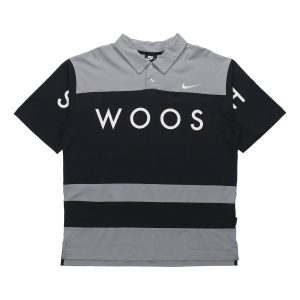 Nike Sportswear Swoosh Logo Printing Contrasting Colors Loose Polo Shirt Black DJ5370-010