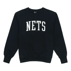 Nike MENS Letter Print Brooklyn Nets Crew-neck Black DD2961-010