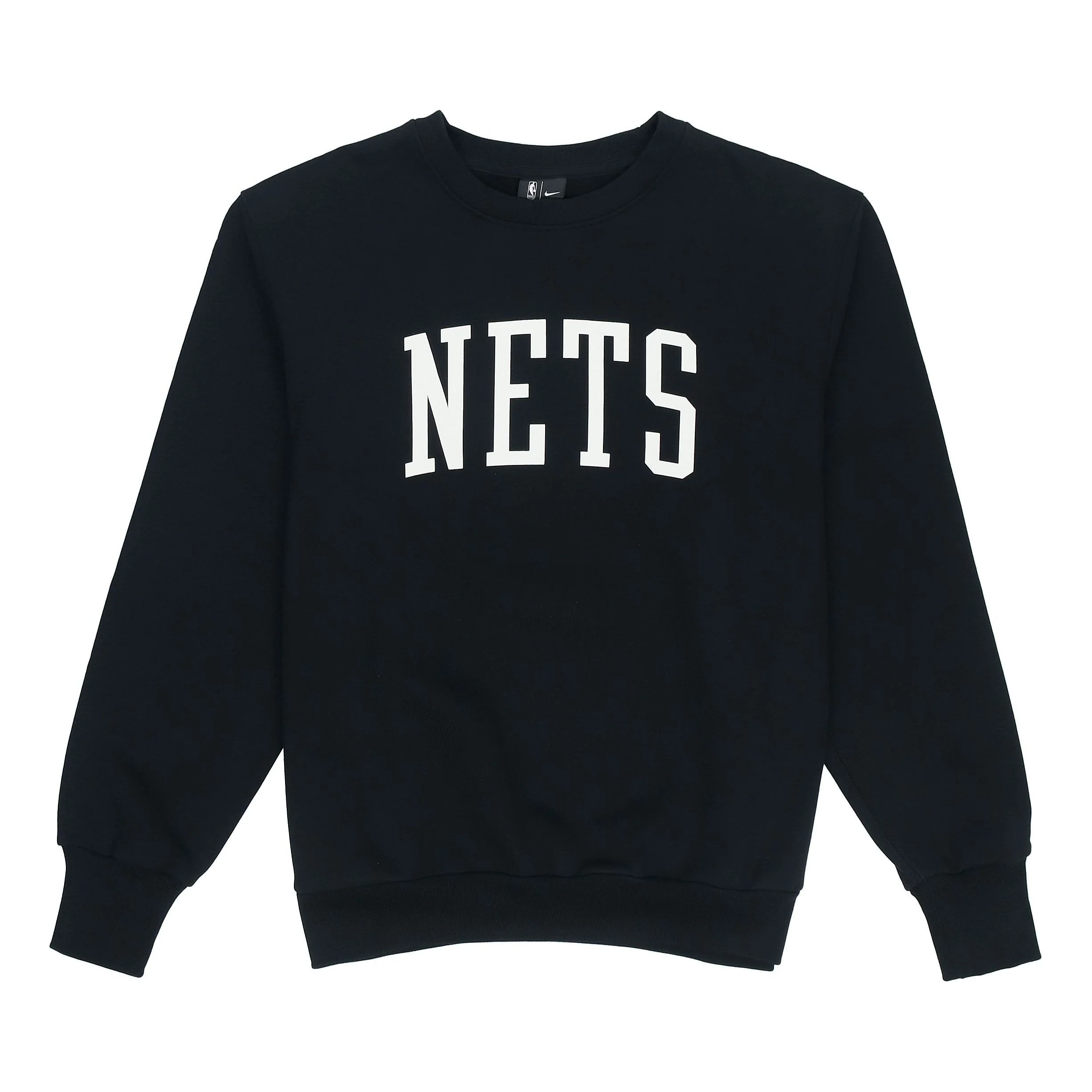 Nike MENS Letter Print Brooklyn Nets Crew-neck Black DD2961-010