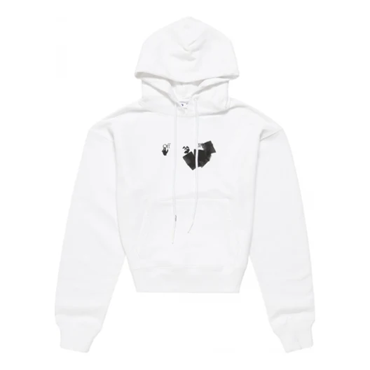Men's Off-White FW21 Logo Printing Pullover Loose Version White OMBB037F21FLE0160110
