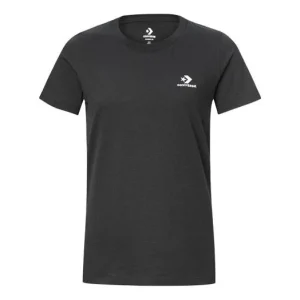 (WMNS) Converse Logo Casual Short Sleeve Black 10020804-001