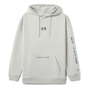 Li-Ning Sports Living Series Fleece Lined Stay Warm Loose Pullover Hoodie 'Grey' AWDR857-8
