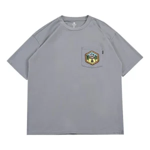 Converse Pocket Logo T-Shirt Asia Sizing 'Grey' 10025881-A03
