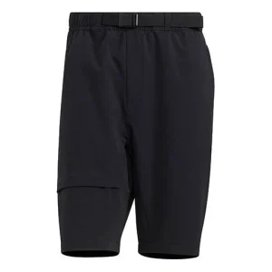 adidas Solid Color Minimalistic Sports Straight Shorts Black HE9932