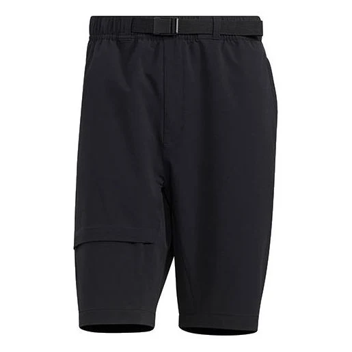 adidas Solid Color Minimalistic Sports Straight Shorts Black HE9932