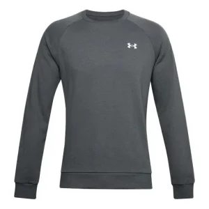 Men's Under Armour Rival Cotton Training Sports Round Neck Gray 1357104-012