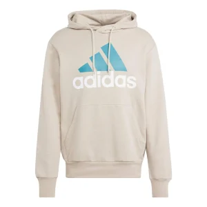 adidas French Terry Big Logo Hoodie 'Beige Blue' IJ8584