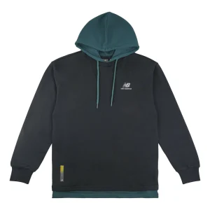 New Balance Splicing Hooded Knit Pullover Casual Sports Black NCA33031-BK