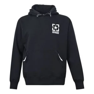 Men's Converse Contrasting Colors Logo Fleece Sports Black 10021090-A04