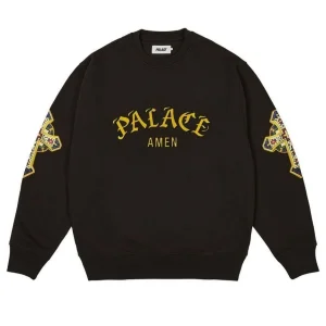 Palace Saints Crewneck Sweatshirt 'Black' P26CS009