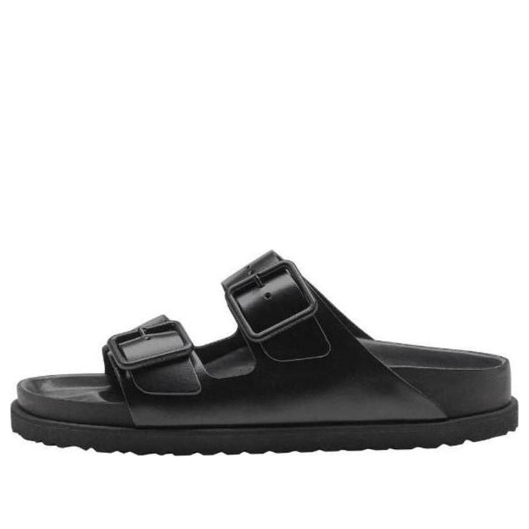 Birkenstock Arizona Double-Buckle Slip-On Leather Sandals 'Black' 1025918