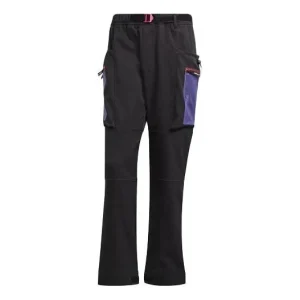 adidas originals G Outd Cargo P Contrasting Colors Pocket Loose Cargo Sweatpants Black H09349