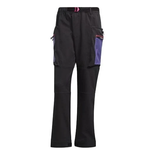 adidas originals G Outd Cargo P Contrasting Colors Pocket Loose Cargo Sweatpants Black H09349