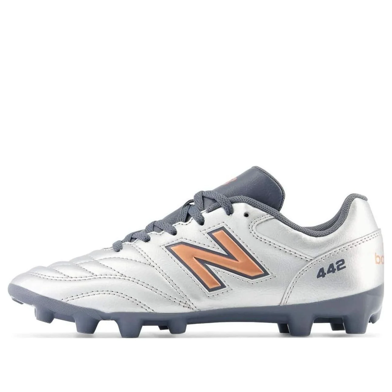 (GS) New Balance 442 v2 Academy HG Shoes 'Silver Grey Orange' JS43HSV2