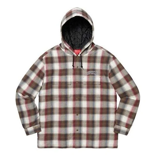 Supreme FW19 Week 16 Quilted Hooded Plaid Shirt 'Brown' SUP-FW19-10839