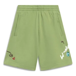 (WMNS) Li-Ning Graphic Shorts 'Green' AKST664-3