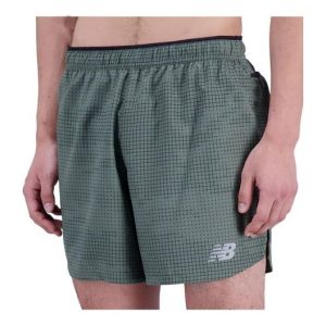 New Balance Printed Impact Run 5 Inch Shorts Asia Sizing 'Deep Olive Green' MS21269-DON