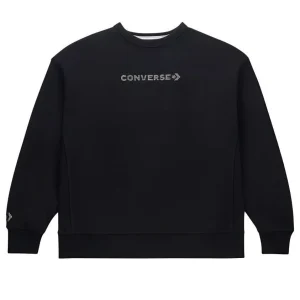 Converse Gold Standard Crew Neck Sweatshirt with Swarovski Crystals Asia Sizing 'Black' 10027136-A01