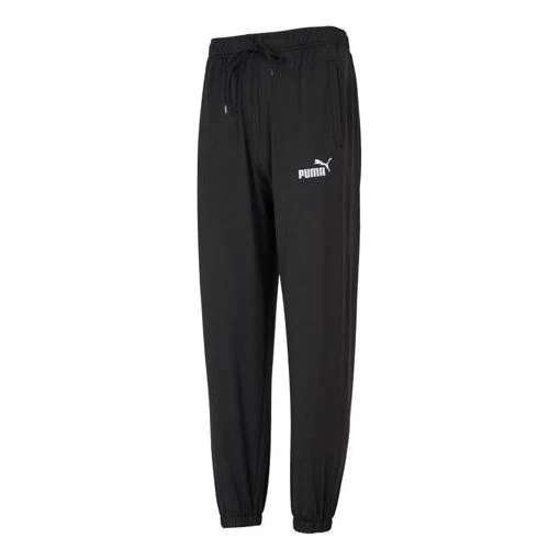 PUMA Logo Straight Fit Trackpants 'Black' 671930-01