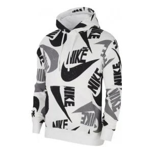 Nike Sportswear Club Pullover Hoodie 'White Black' CJ6312-010