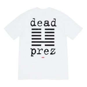 Supreme FW19 Week 15 x Dead Prez Tee Crossover Round Neck Short Sleeve Unisex White SUP-FW19-10766