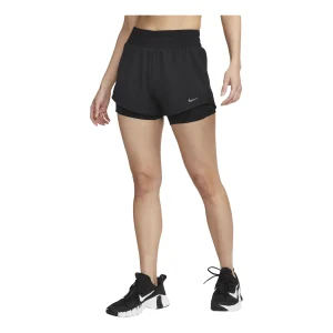 (WMNS) Nike Dri-FIT One Mid Rise 2in1 Shorts Asia Sizing 'Black' DX6013-010