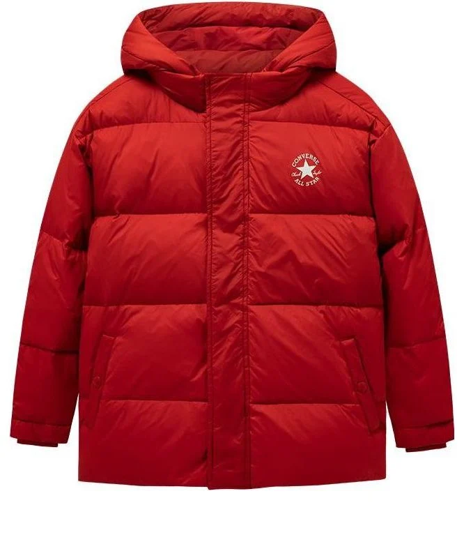(GS) Converse Logo Printed Down Jacket 'Red White' CV2142005GS-004