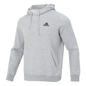 adidas Fleece Logo Hoodie 'Grey' H12213