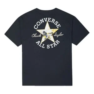 (WMNS) Converse Embroidered Alphabet Printing Loose Casual Round Neck Short Sleeve Black T-Shirt 10021480-A01