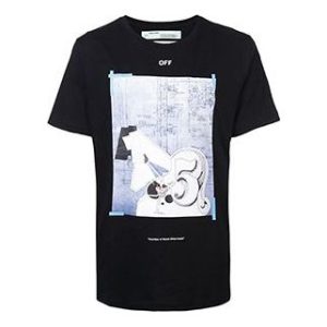 Off-White Cotton Short Sleeve Mens Logo Normal Fit OMAA027R191850081088