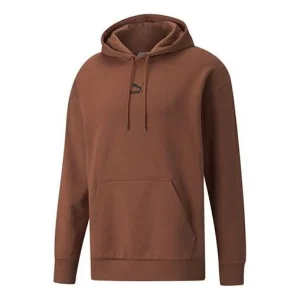 PUMA Classics Oversized Casual Sports Drawstring hooded Long Sleeves Coffee 533114-17