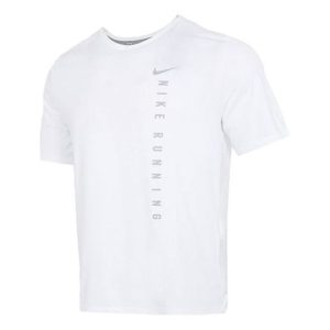 Men's Nike Running Casual Sports Breathable Short Sleeve White T-Shirt DA1316-100