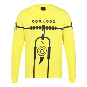 Air Jordan Zion 1 x Naruto Crossover Naruto Uzumaki Round Neck Long Sleeves Yellow DR1445-721