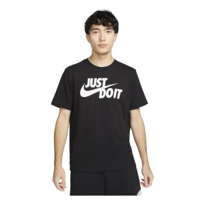 Nike Just Do It Swoosh T-shirt Asia Sizing 'Black White' AR5007-011