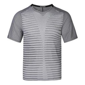 Nike TechKnit Future Fast Running Round Neck Short Sleeve Black White CU6057-010