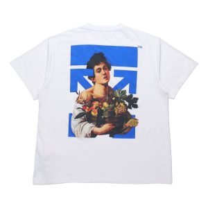 Off-White SS21 Printing Round Neck Pullover Short Sleeve Loose Fit White OMAA038S21JER0070140