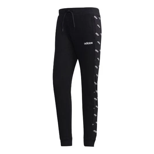 adidas Printing Splicing Knit Bundle Feet Sports Pants Black FM6076