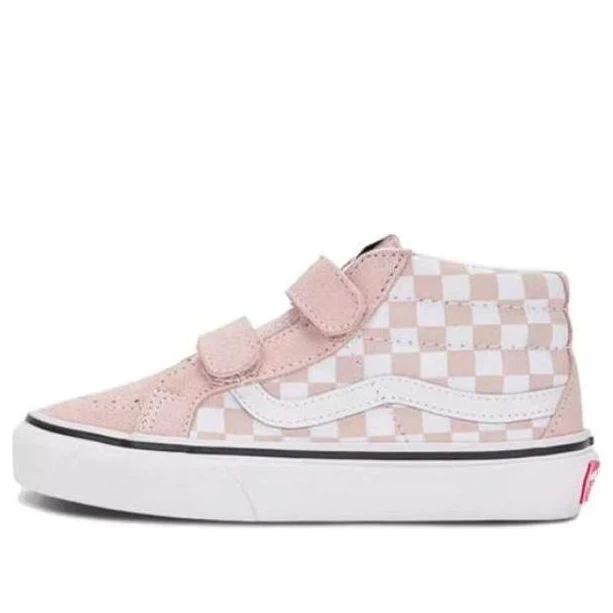 (PS) Vans SK8-MID Checkboard Shoes 'Pink White' VN00018TBQL