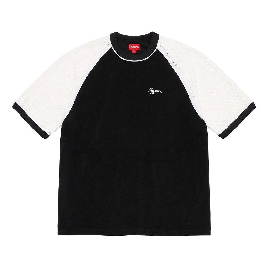 Supreme Terry Raglan S/S Shirt 'Black White' SUP-SS23-272