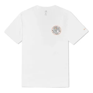 Men's Converse x Keith Haring Crossover Embroidered Logo Alphabet Printing Round Neck Loose White 10022256-A01