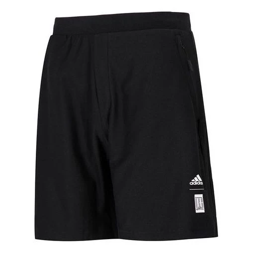 adidas Wj Cl Kn Sh Solid Color Breathable Athleisure Casual Sports Knit Shorts Black HE5153