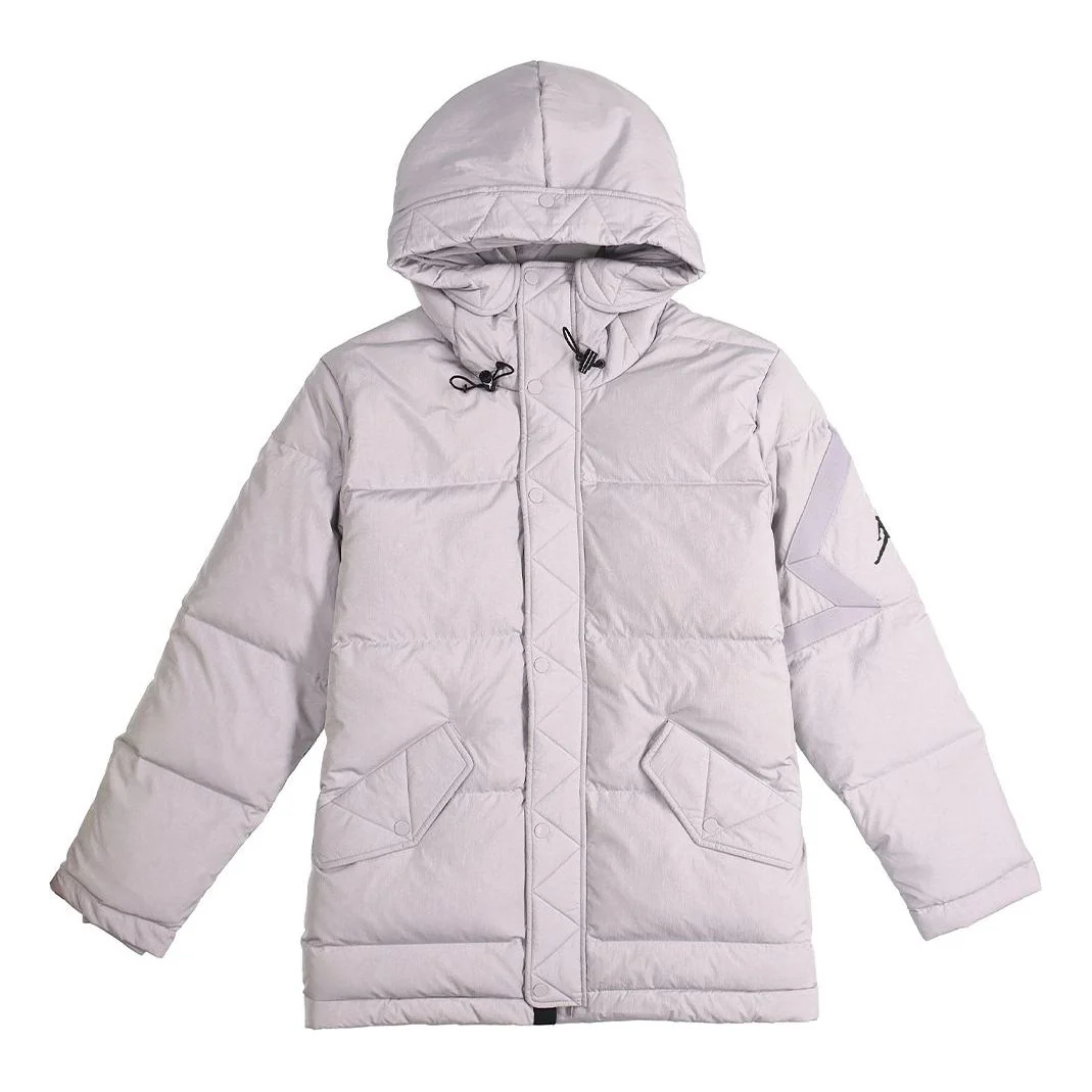 Air Jordan Wings Outdoor mid-length hooded down Jacket Gray BQ4171-059